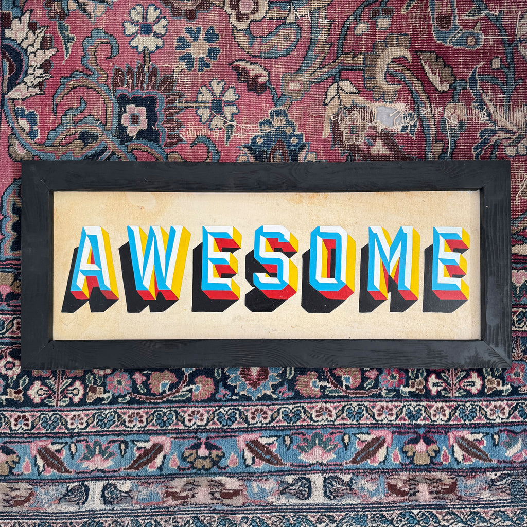 Handbemaltes Holzschild – „AWESOME“
