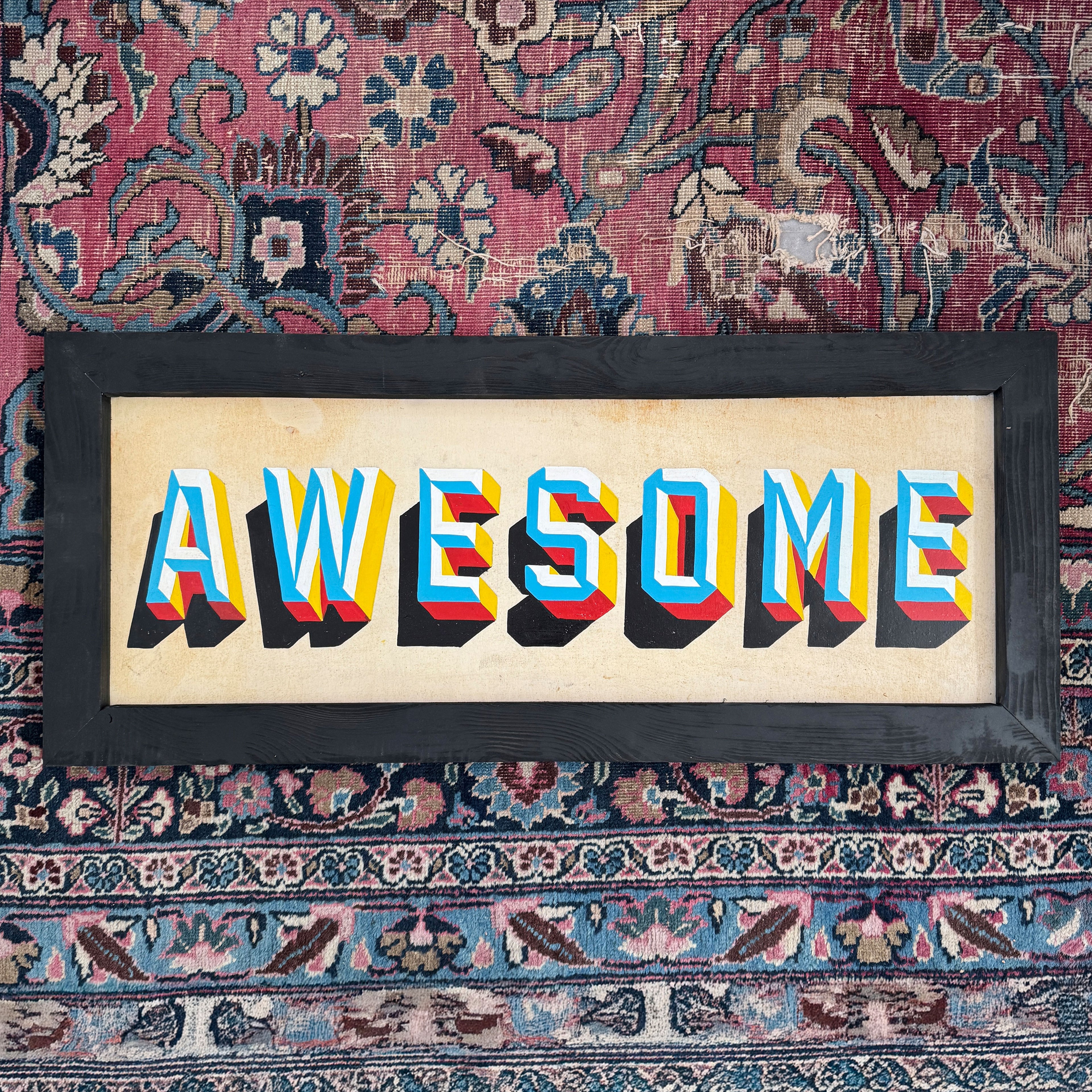 Handbemaltes Holzschild – „AWESOME“