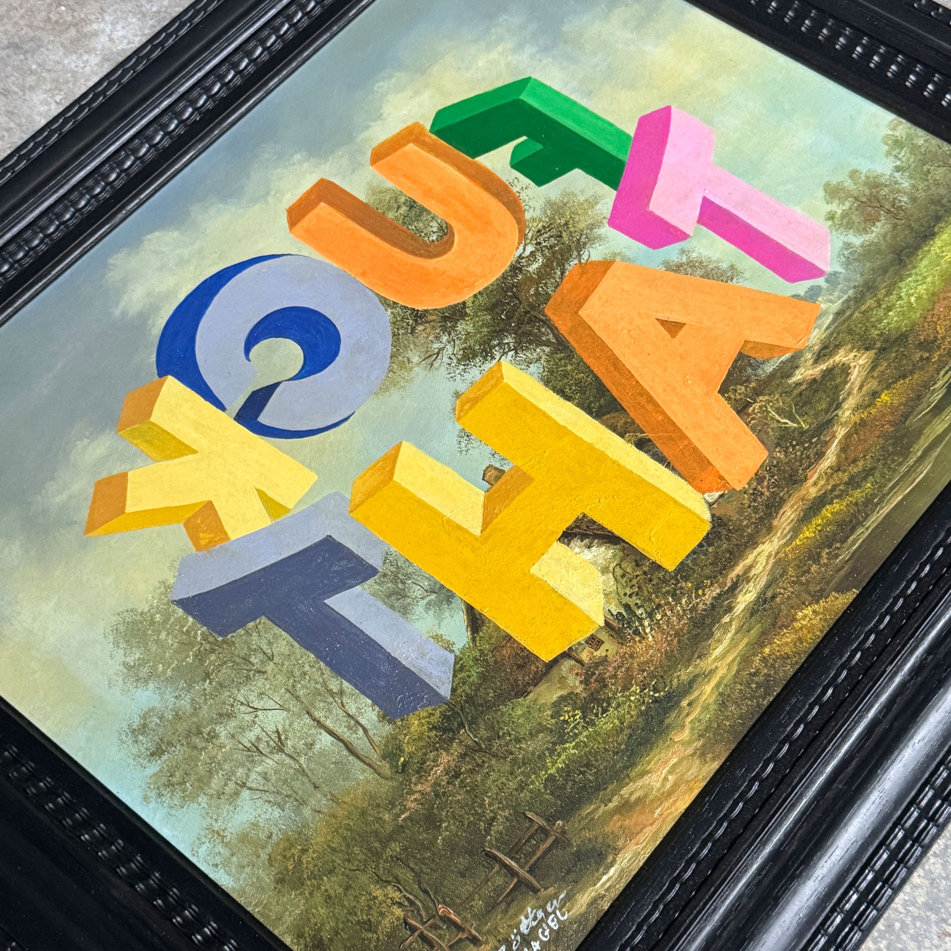 „Fuck That …“ – Handbemaltes Unikat auf Ölgemälde