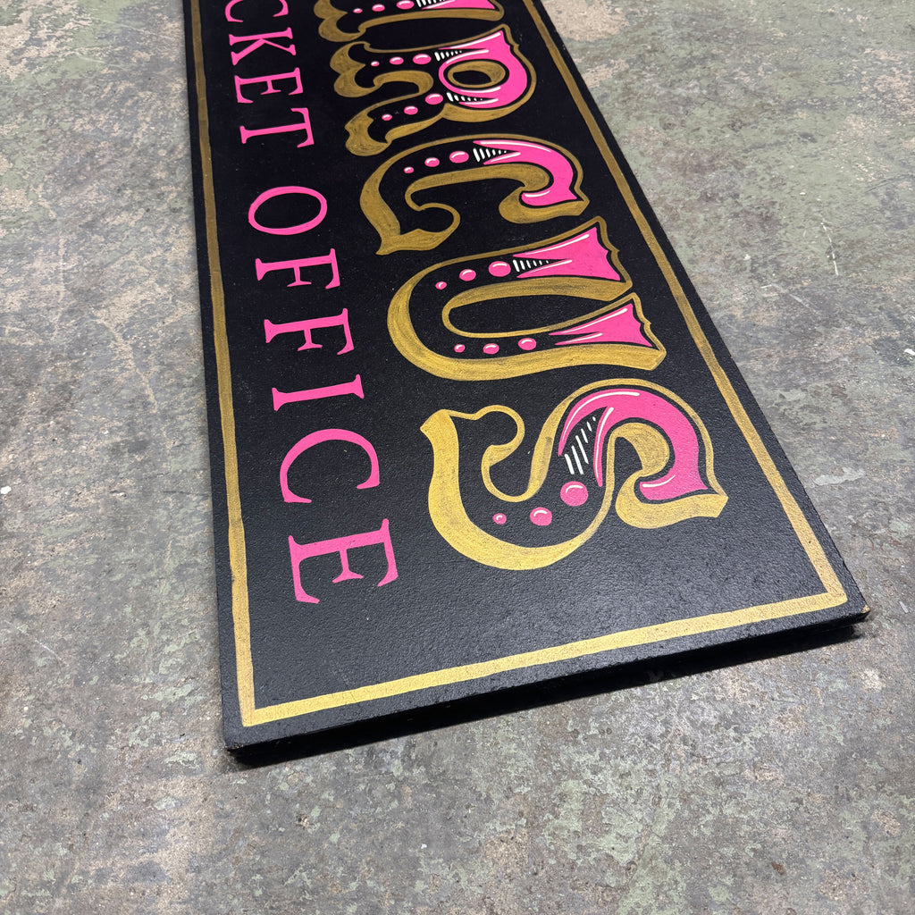 Handbemaltes Holzschild – „Circus Ticket Office“