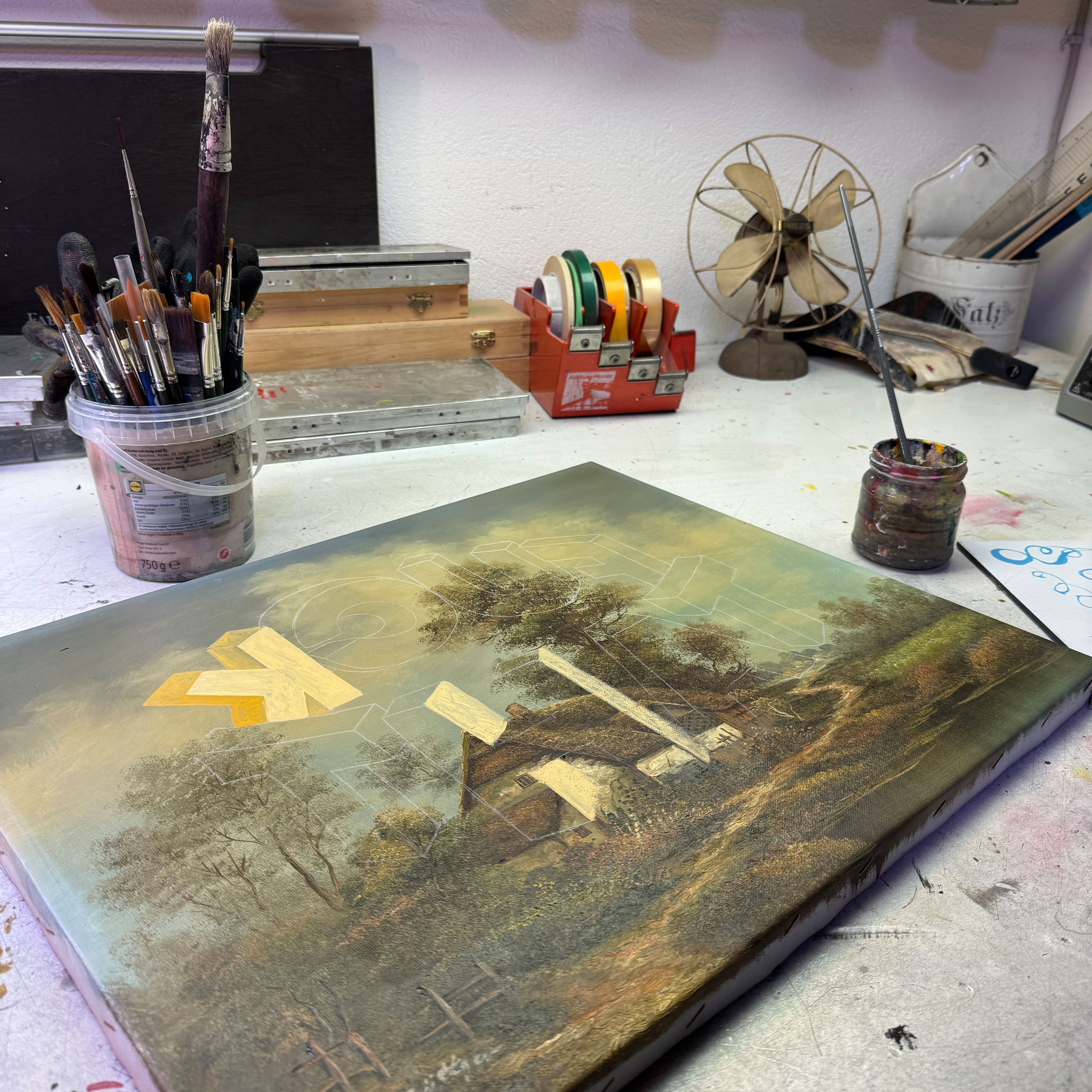 „Fuck That …“ – Handbemaltes Unikat auf Ölgemälde